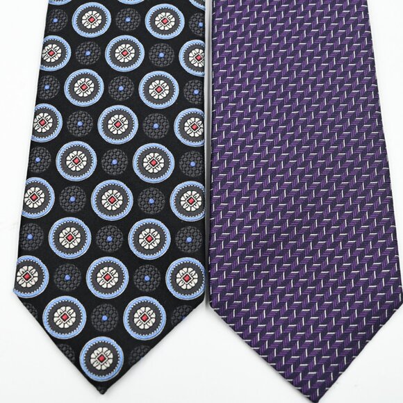 LOT of Two Daniel Cremieux Signature 7-Fold Neckties Ties Hand Made in Italy NEW - Picture 1 of 5